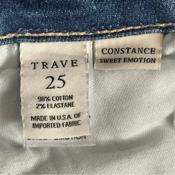 Trave Sweet Emotion Jeans Size 25 Button Fly Cropped Raw Hem Medium Wash MadeUSA - Picture 10 of 11